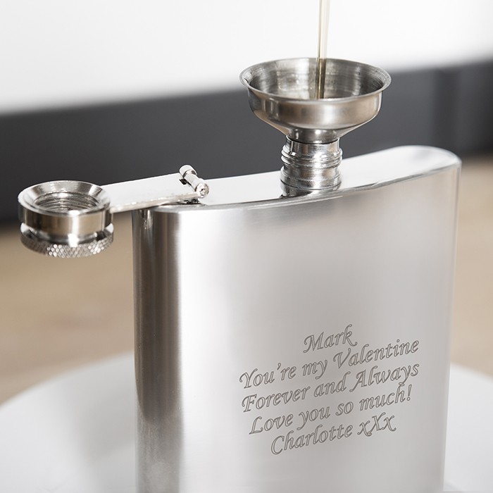 Engraved Stainless Steel Hipflask