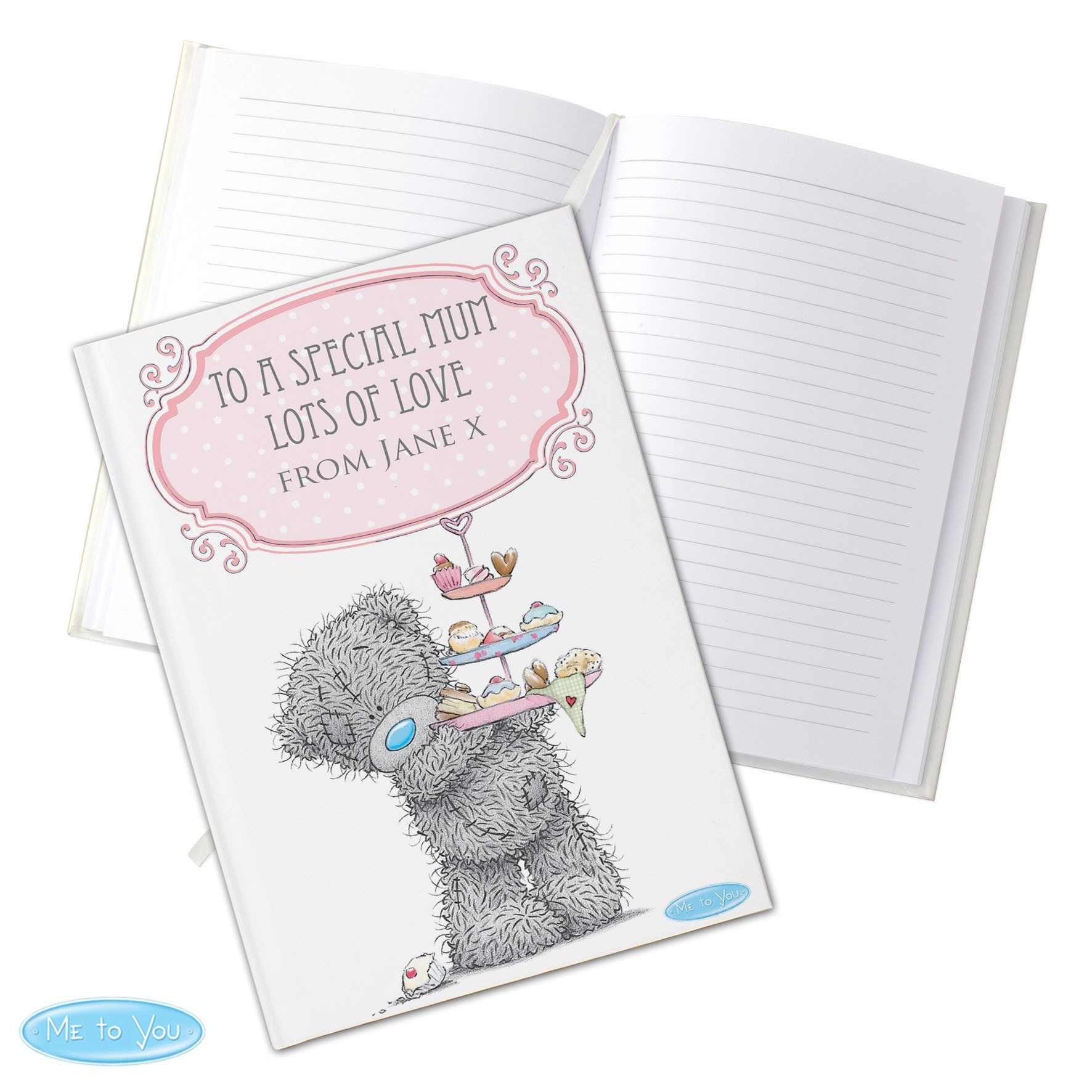 Personalised Me to You Cupcake Hard Back A5 Notebook