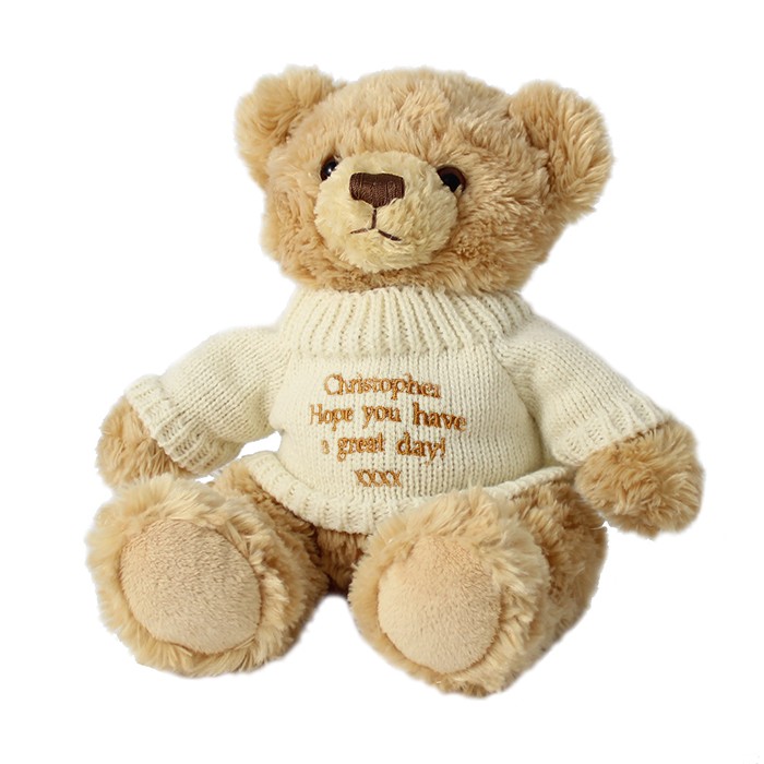 Personalised Message Teddy with Cream Jumper